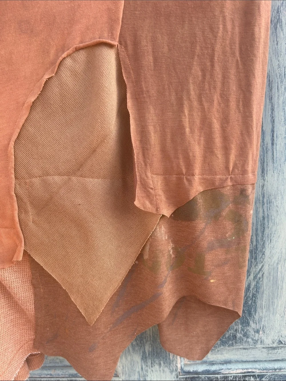 Upcycled patchwork t shirt maxi skirt